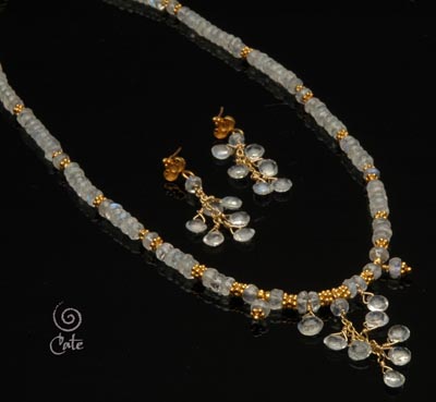 Moonstones and Gold Vermeil Set