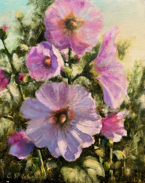 Sun Kissed Hollyhocks