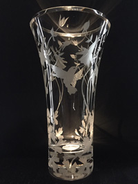 Hummingbird and Columbine Vase