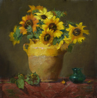 Sunflowers in Confit Pot Study